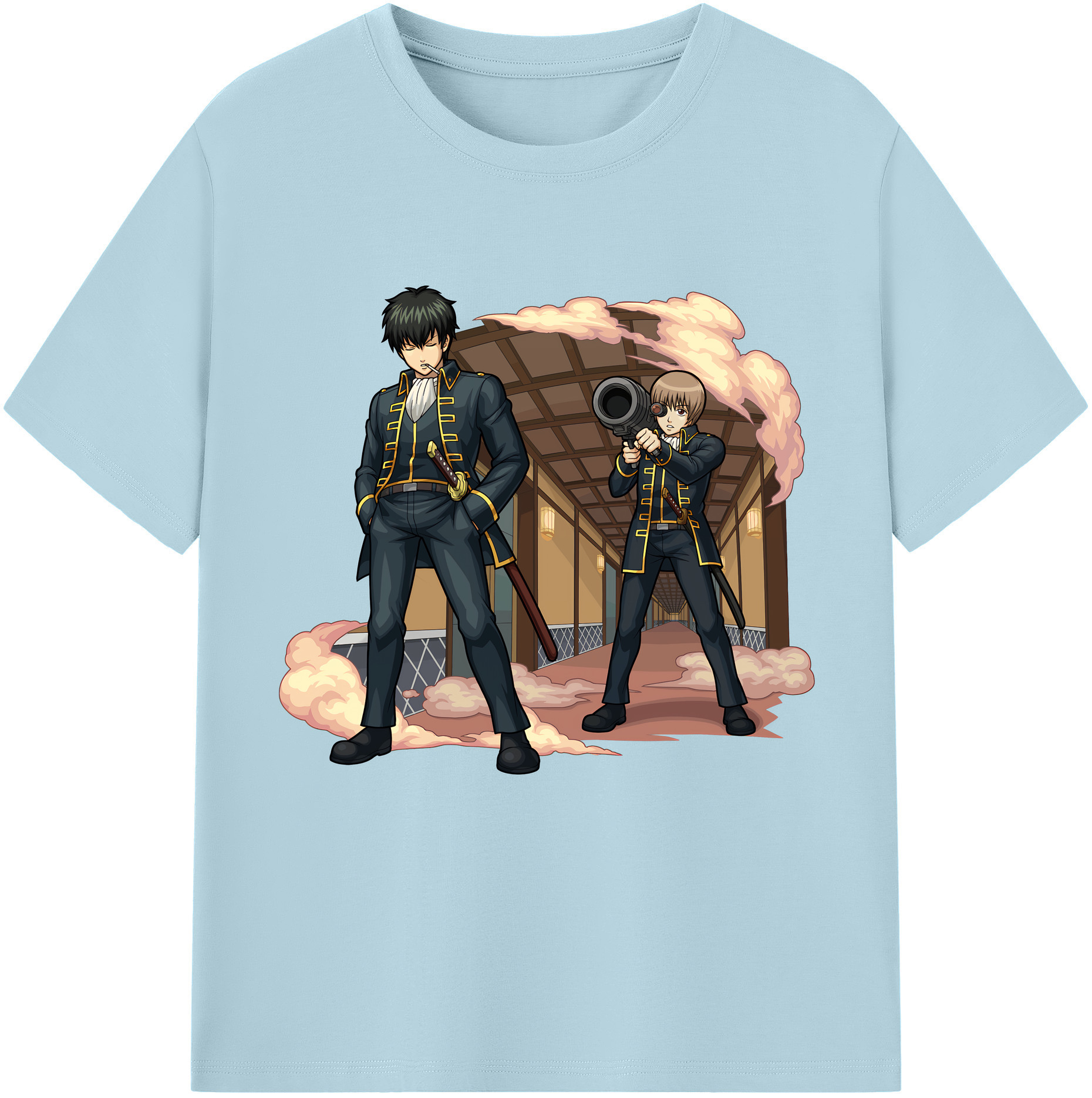 （画像用） ぎんたま 坂田銀時（さかたぎんとき） 神楽 志村新八（しむら しんぱち） GINTAMA Sakata Gintoki Kagura Shimura Shinpachi 綿100％半袖Tシャツ（フロントプリント）